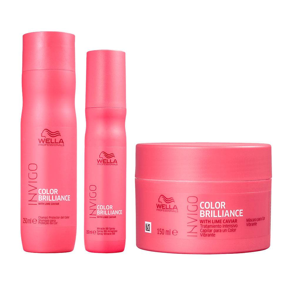 Kit Wella Professionals Invigo Color Brilliance - Shampoo 250 ml + Máscara 150 ml + Leave-in 150 ml