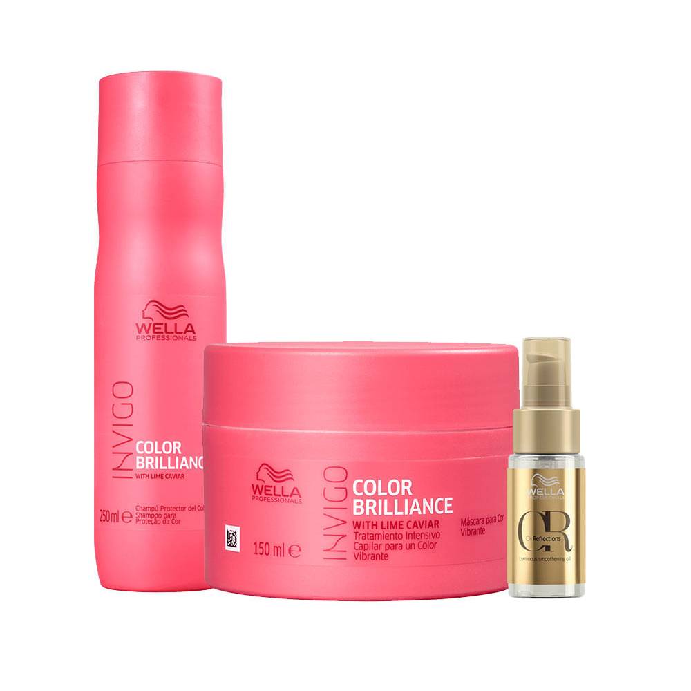Kit Wella Professionals Invigo Color Brilliance Shampoo 250 ml + Máscara 150 ml + Óleo Capilar 30 ml