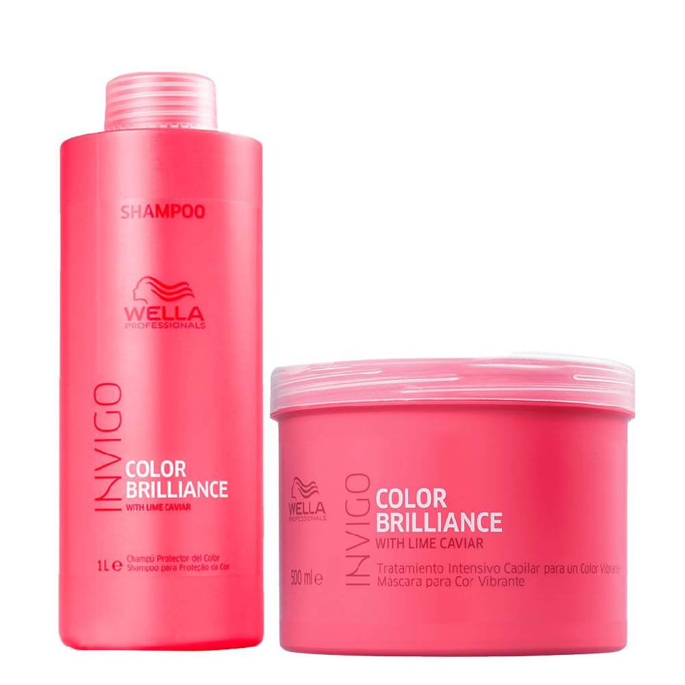 Kit Wella Professionals Invigo Color Brilliance Shampoo 1000 Ml + Máscara 500 Ml