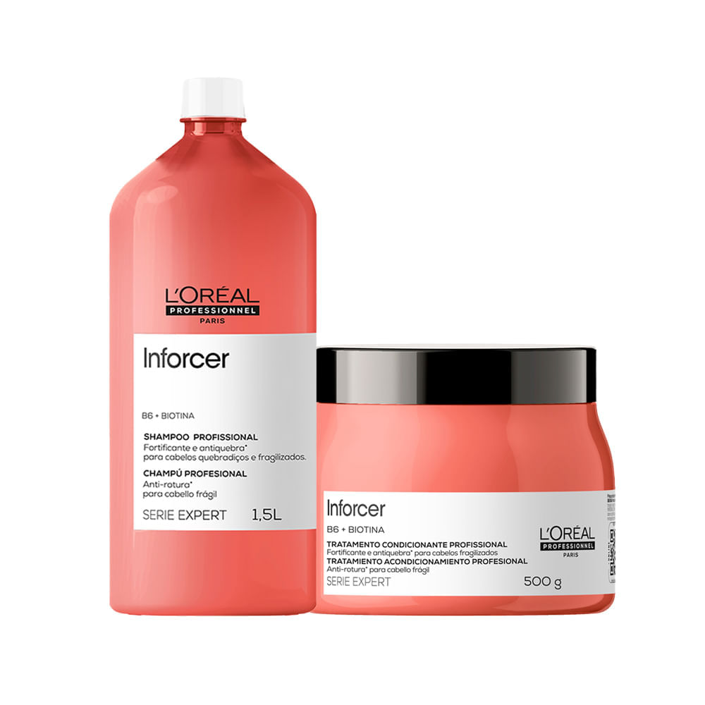 Kit L'Oréal Professionnel Serie Expert Inforcer  Shampoo 1500 ml + Máscara 500 g