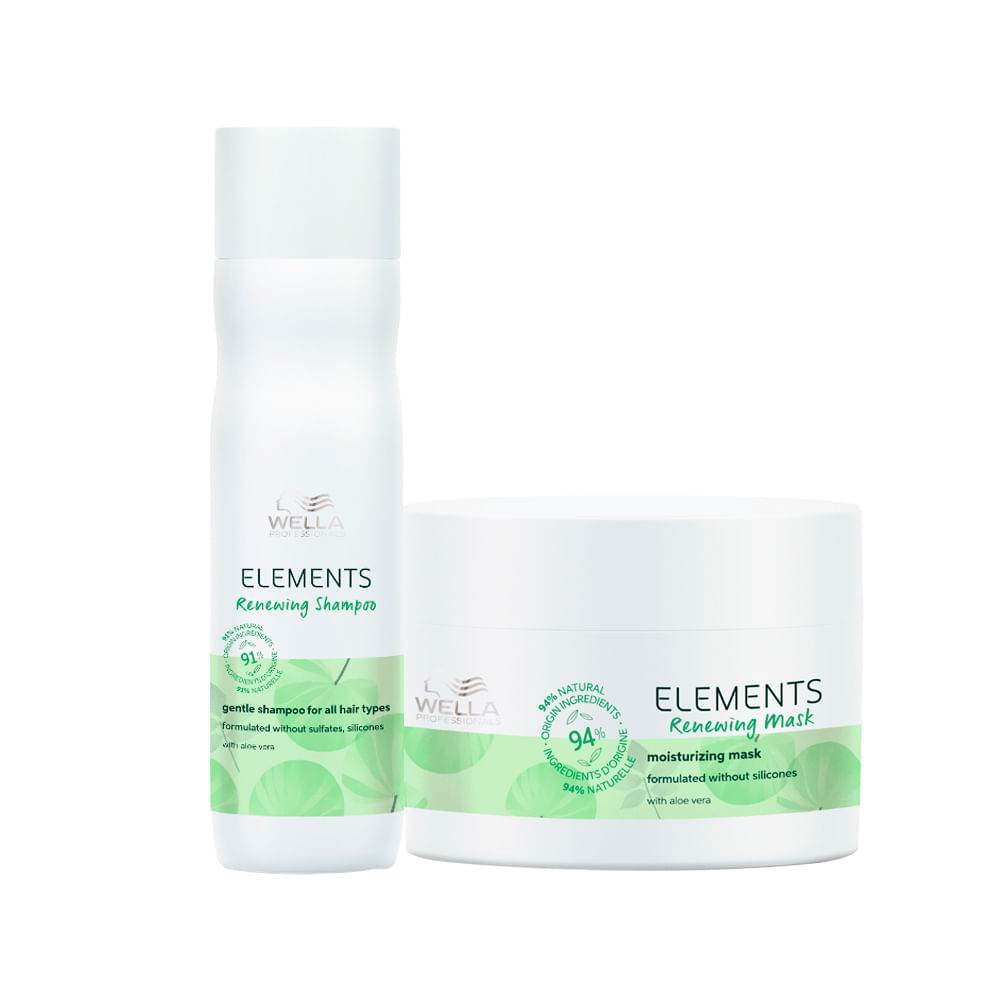 Kit Wella Professionals Elements Renewing Shampoo 250 Ml + Máscara 150 Ml