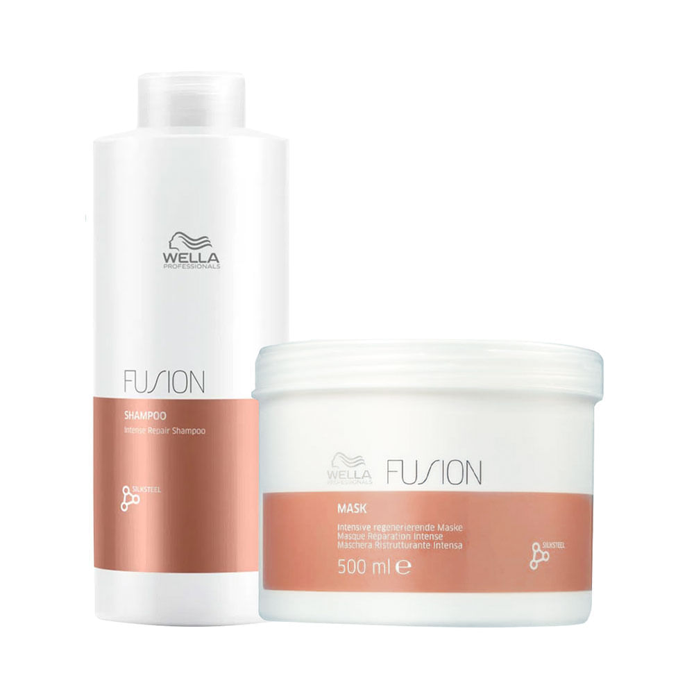 Kit Wella Professionals Fusion Shampoo 1000 Ml + Máscara 500 Ml