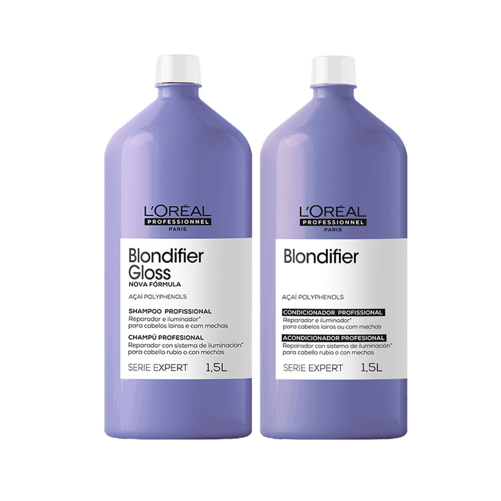 Kit L'Oréal Professionnel Serie Expert Blondifier Gloss – Shampoo 1500 ml + Condicionador 1500 ml