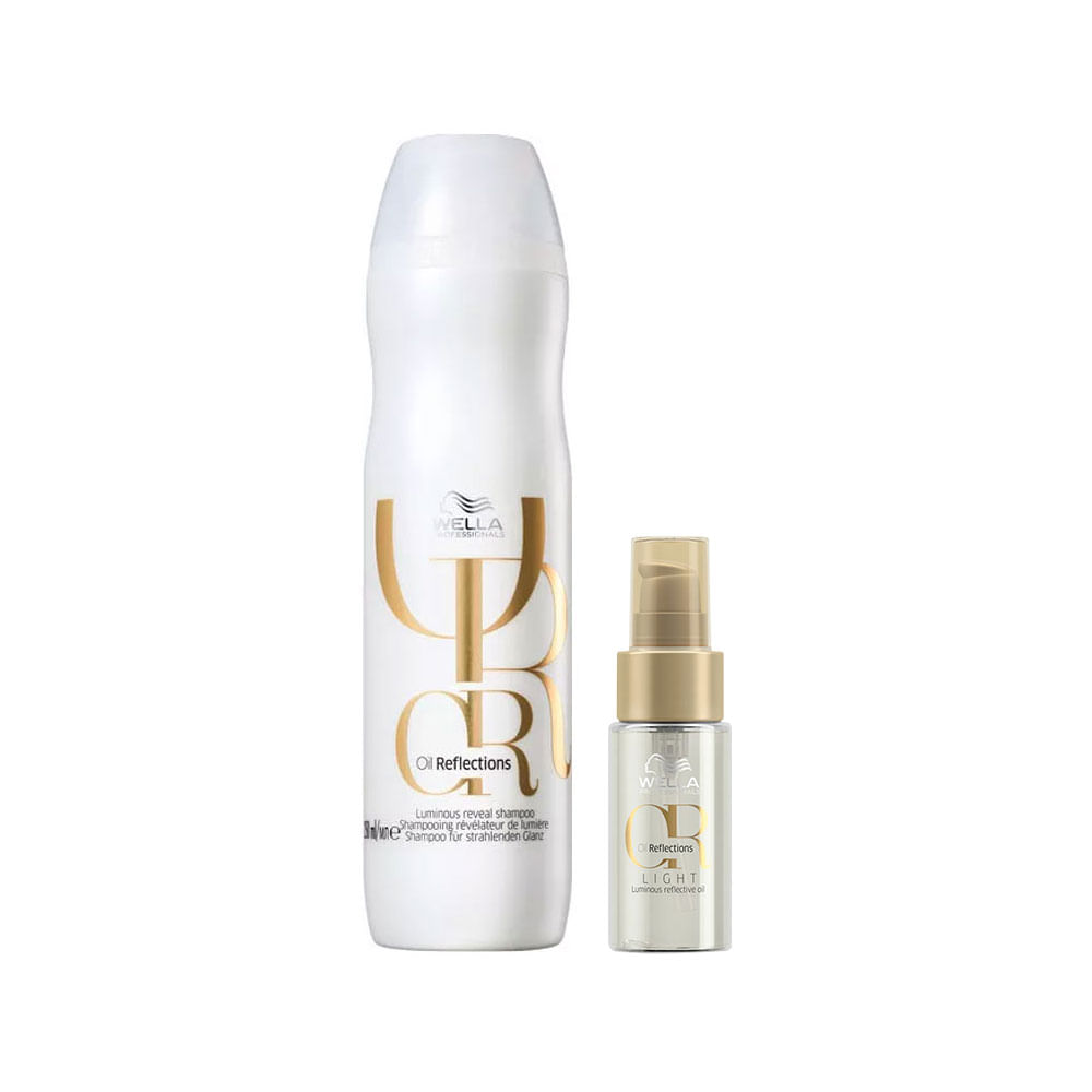 Kit Wella Oil Reflections Shampoo 250 Ml + Óleo Light 30 Ml