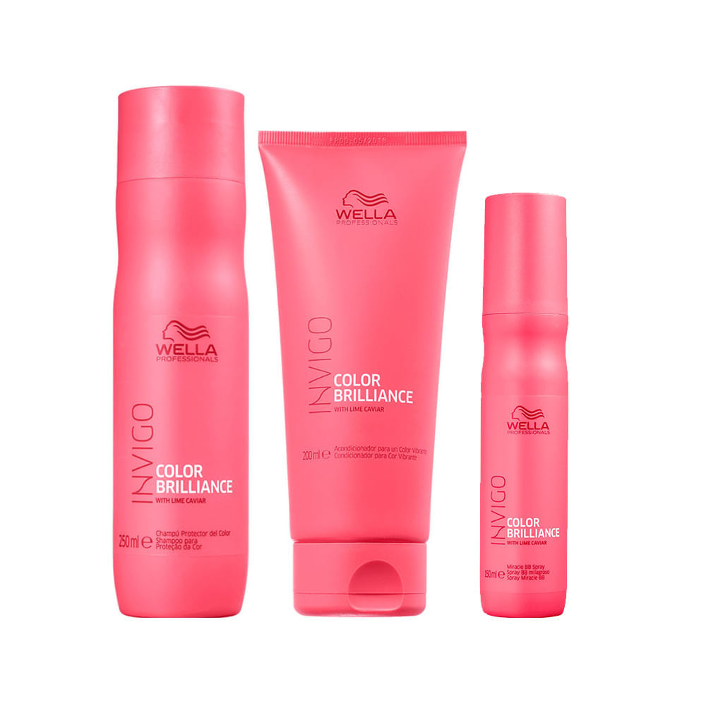 Kit Wella Professionals Invigo Color Brilliance Shampoo 250 Ml + Condicionador 200 Ml + Leave-in Bb Milagroso 150 Ml
