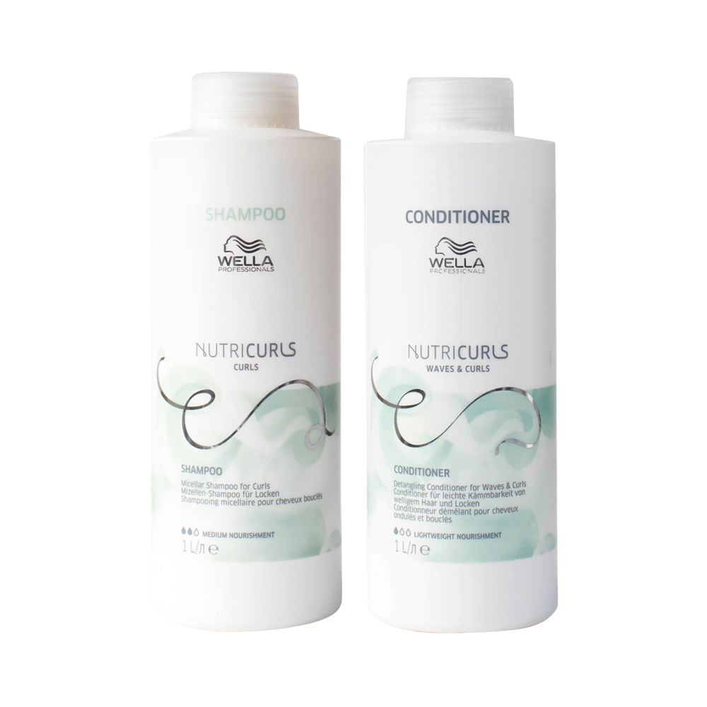 Kit Wella Professionals Nutricurls Shampoo 1000 Ml + Condicionador 1000 Ml