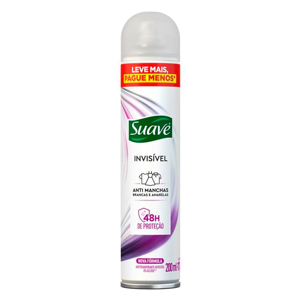 Desodorante Aerossol Antitranspirante Suave Feminino Invisible 200ml