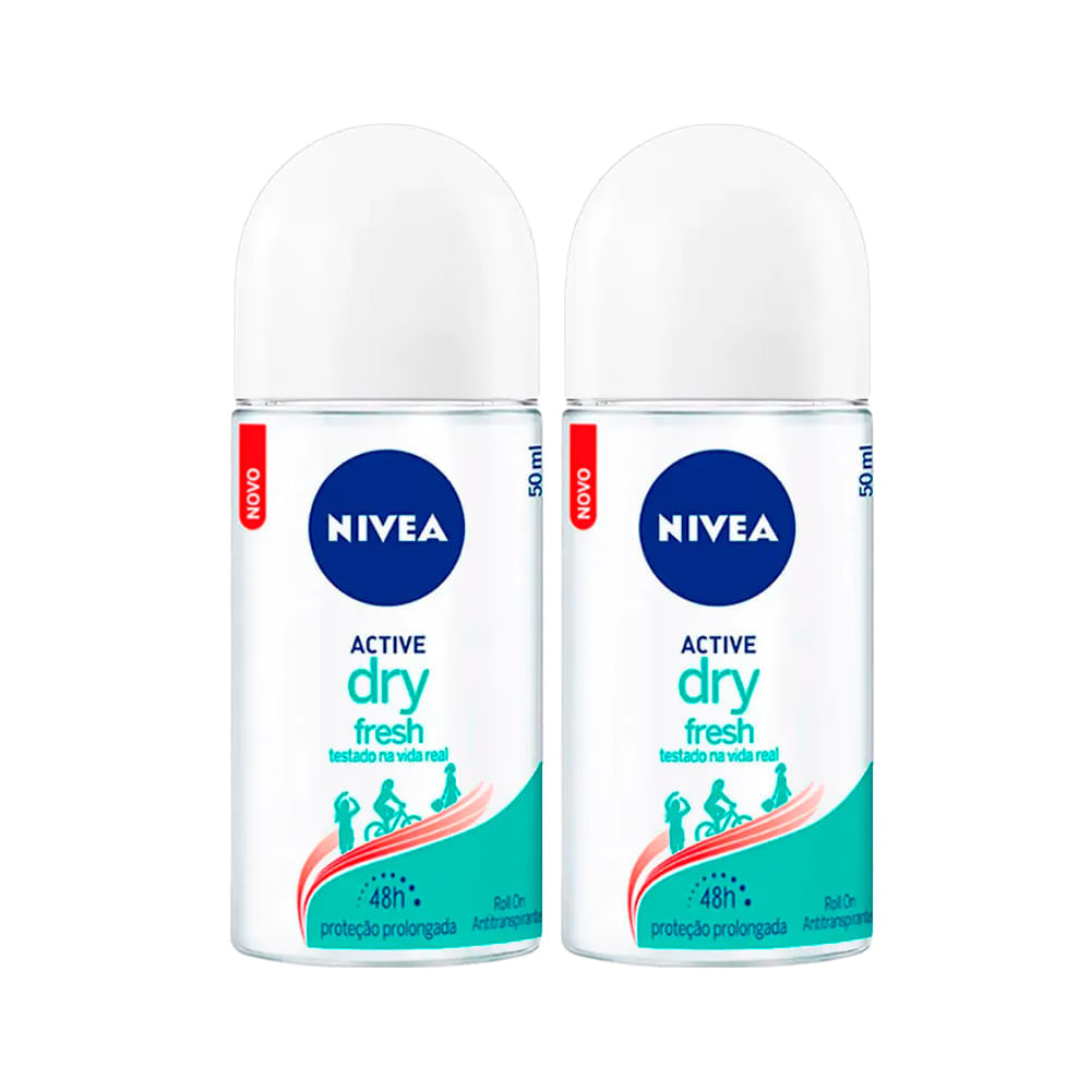 Kit Desodorante Feminino Roll On Dry Fresh Nivea 2 Unidades 50ml Cada
