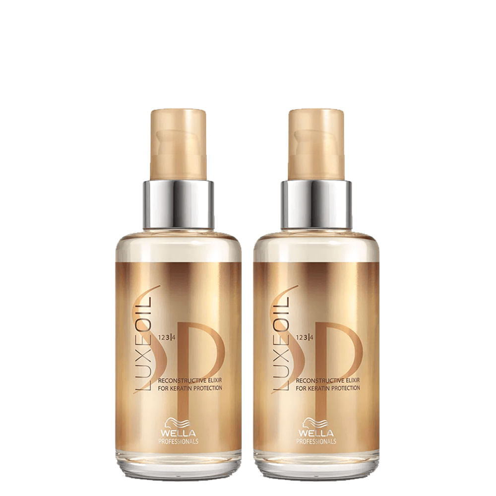 Kit óleo Capilar SP System Professional Luxe Oil Elixir Keratin 100 ml Com 2 Unidades