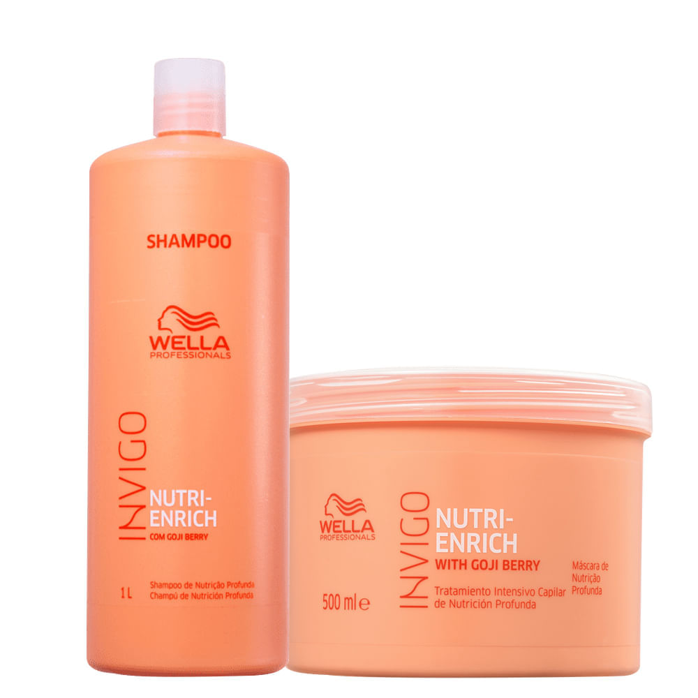 Kit Wella Professionals Invigo Nutri Enrich Shampoo 1000ml e Máscara 500ml