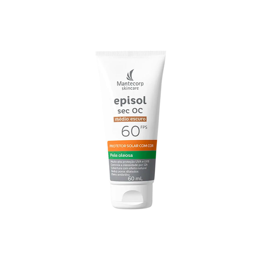Protetor Solar  Episol Sec Oc FPS 60 Mantecorp Médio Escuro 60ml