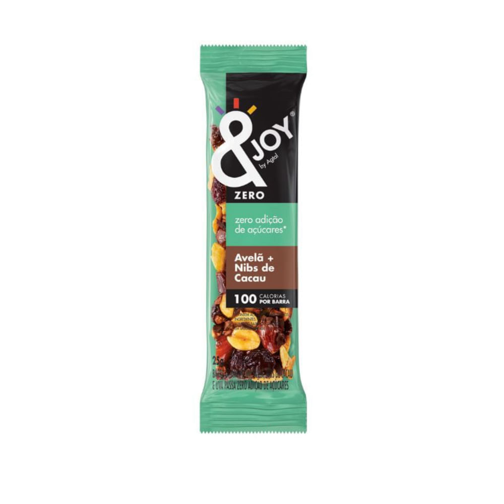 Barra De Nuts Zero Açúcar Avelã + Nibs De Cacau &Joy 25g