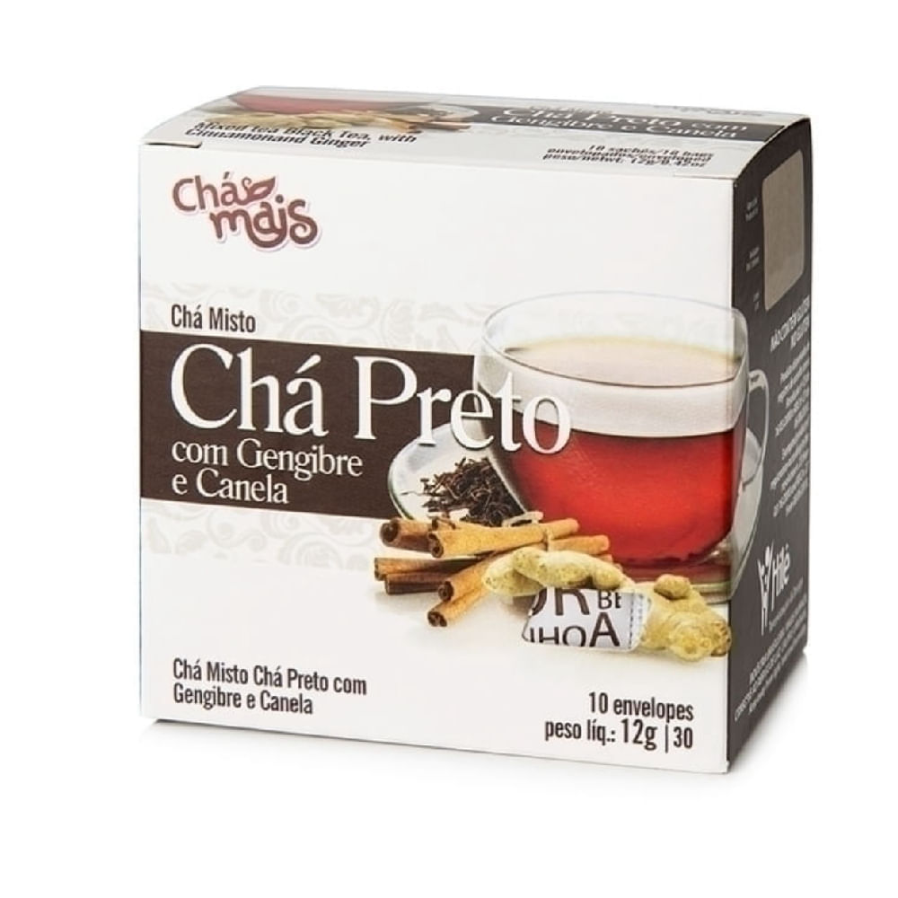 Chá Preto Com Gengibre e Canela Chá Mais 10 Sachês