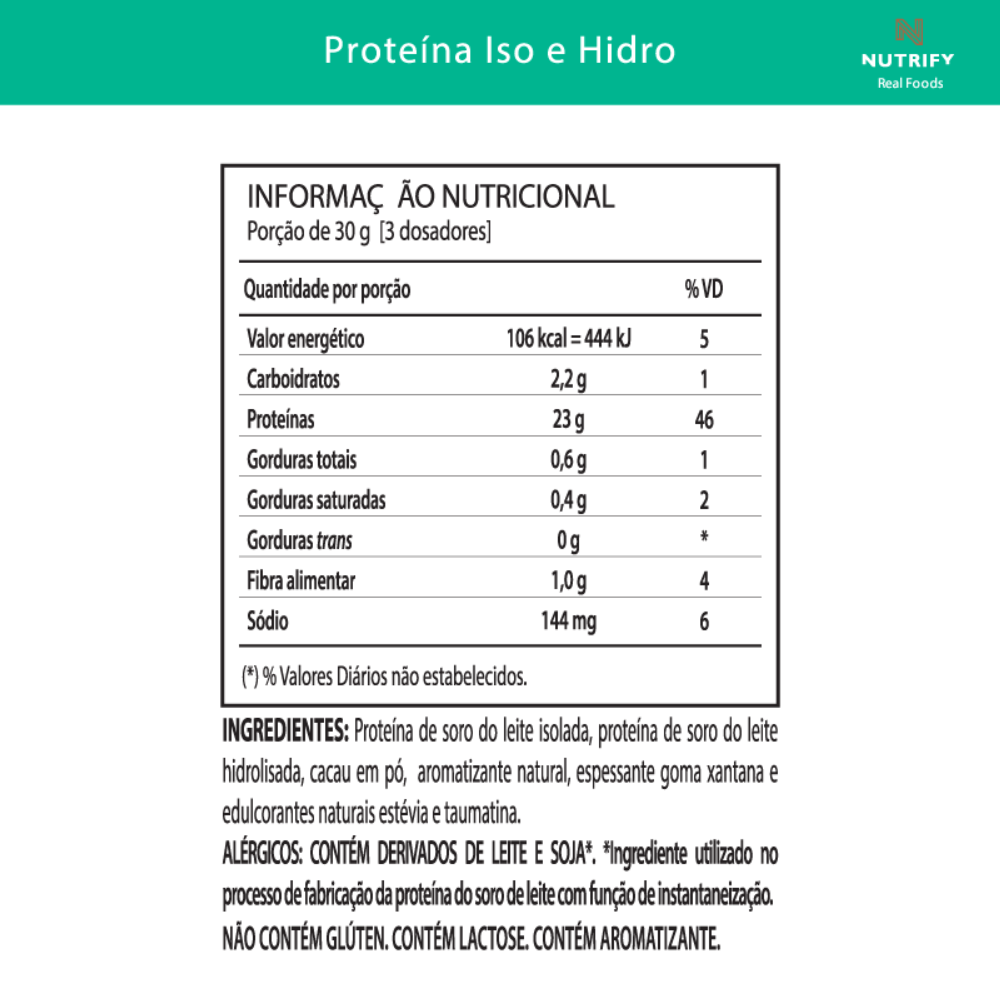 Suplemento Proteico Cleanpro Whey Chocolate Nutrify 450g