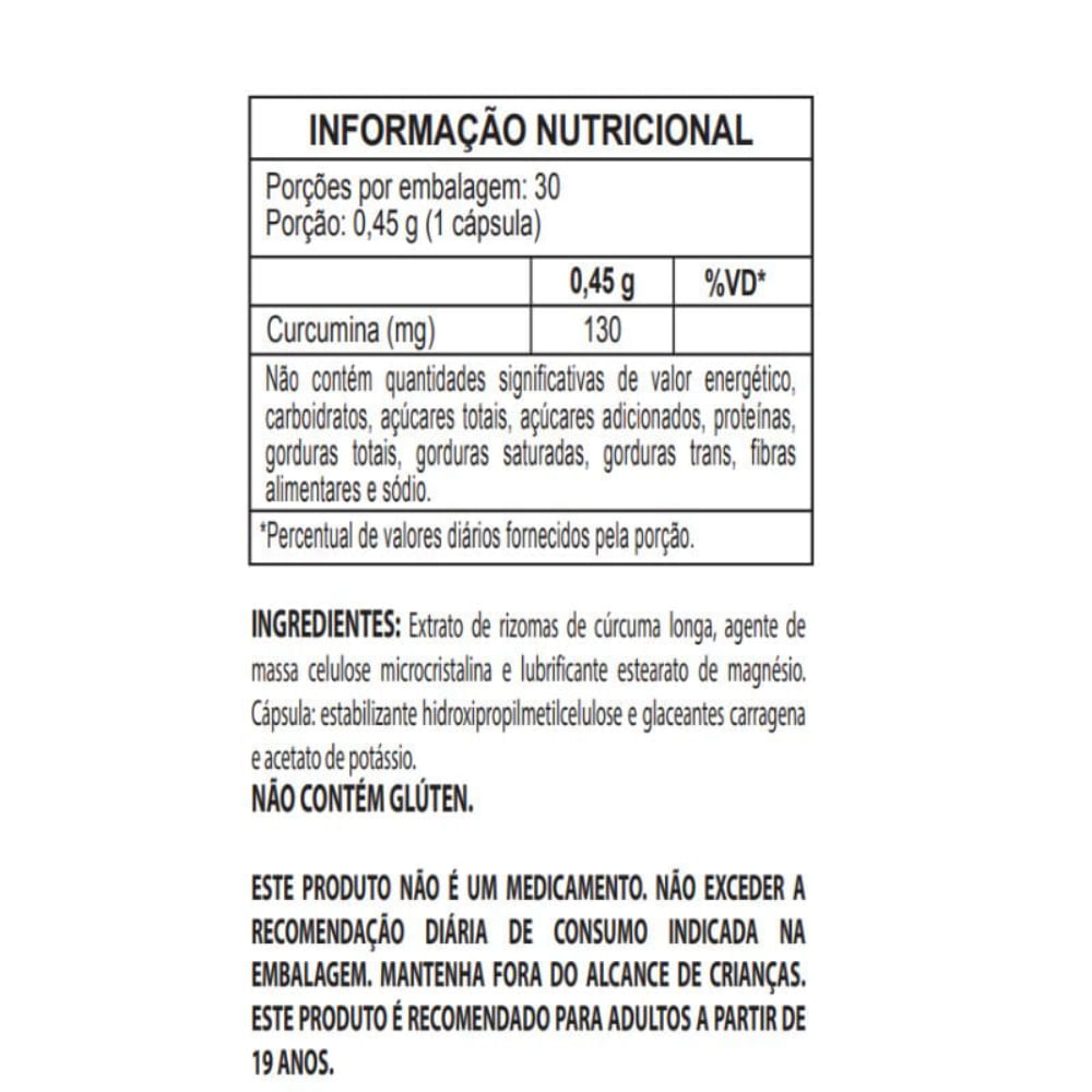 Suplemento Nutricional Curcumina Nutrify 30 Cápsulas