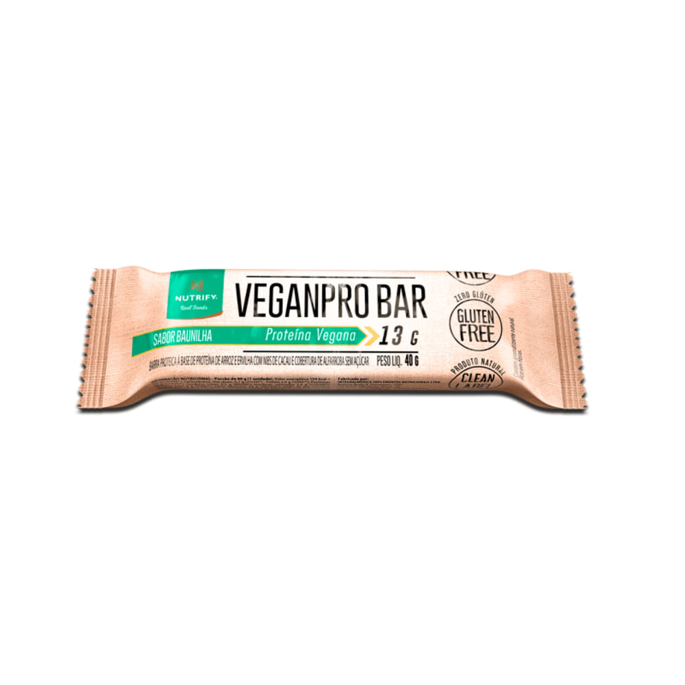 Barra Vegana Veganpro Bar Baunilha Nibs Nutrify 40g