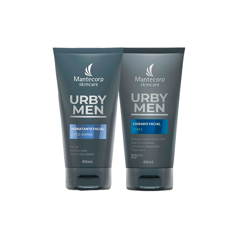 Kit Facial Mantecorp MasculinoLoção Facial 3 em 1 Fps 30 60 ml + Hidratante 60 ml