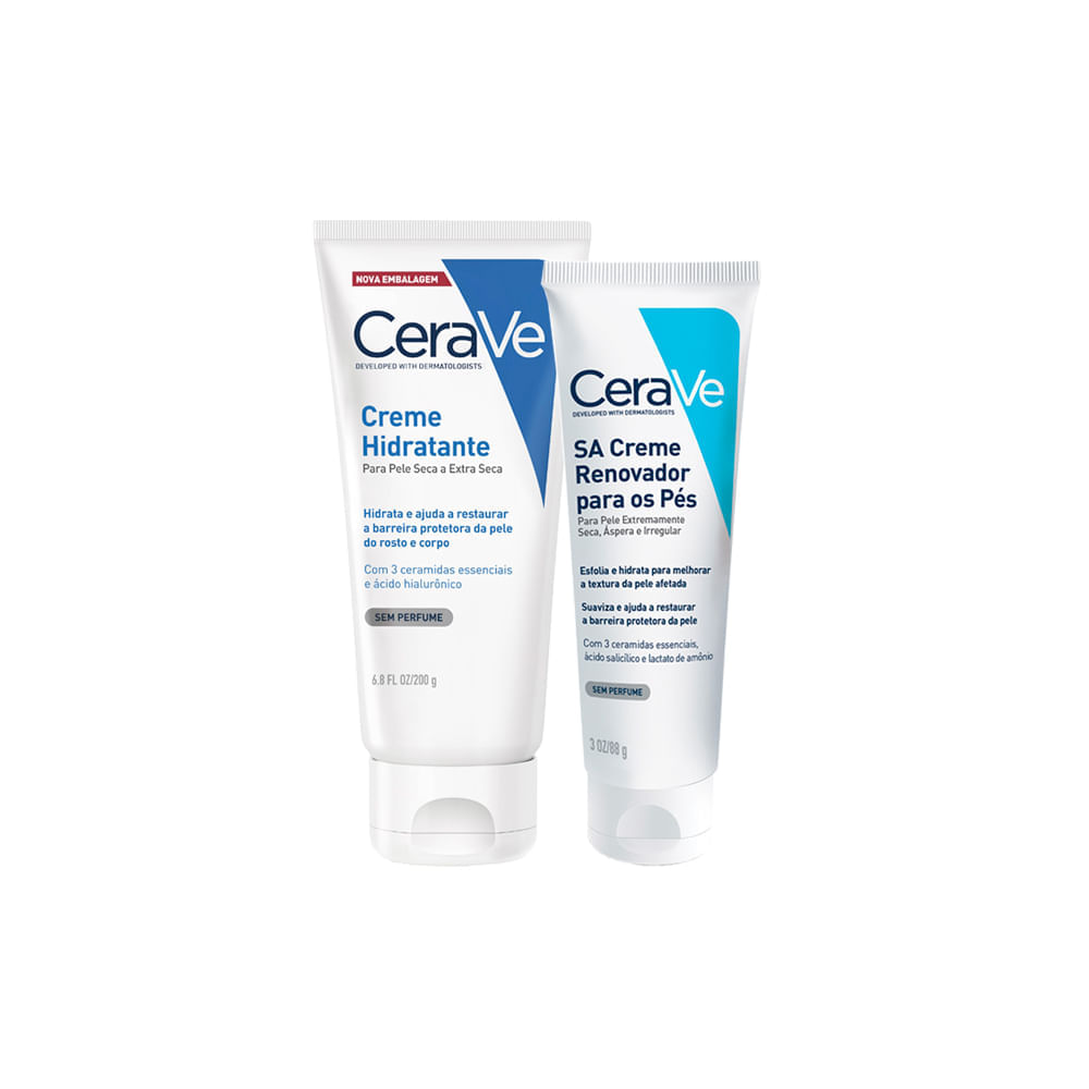 Kit CeraVe Corporal Creme Hidratante 200 g + Creme para os Pés 88 g