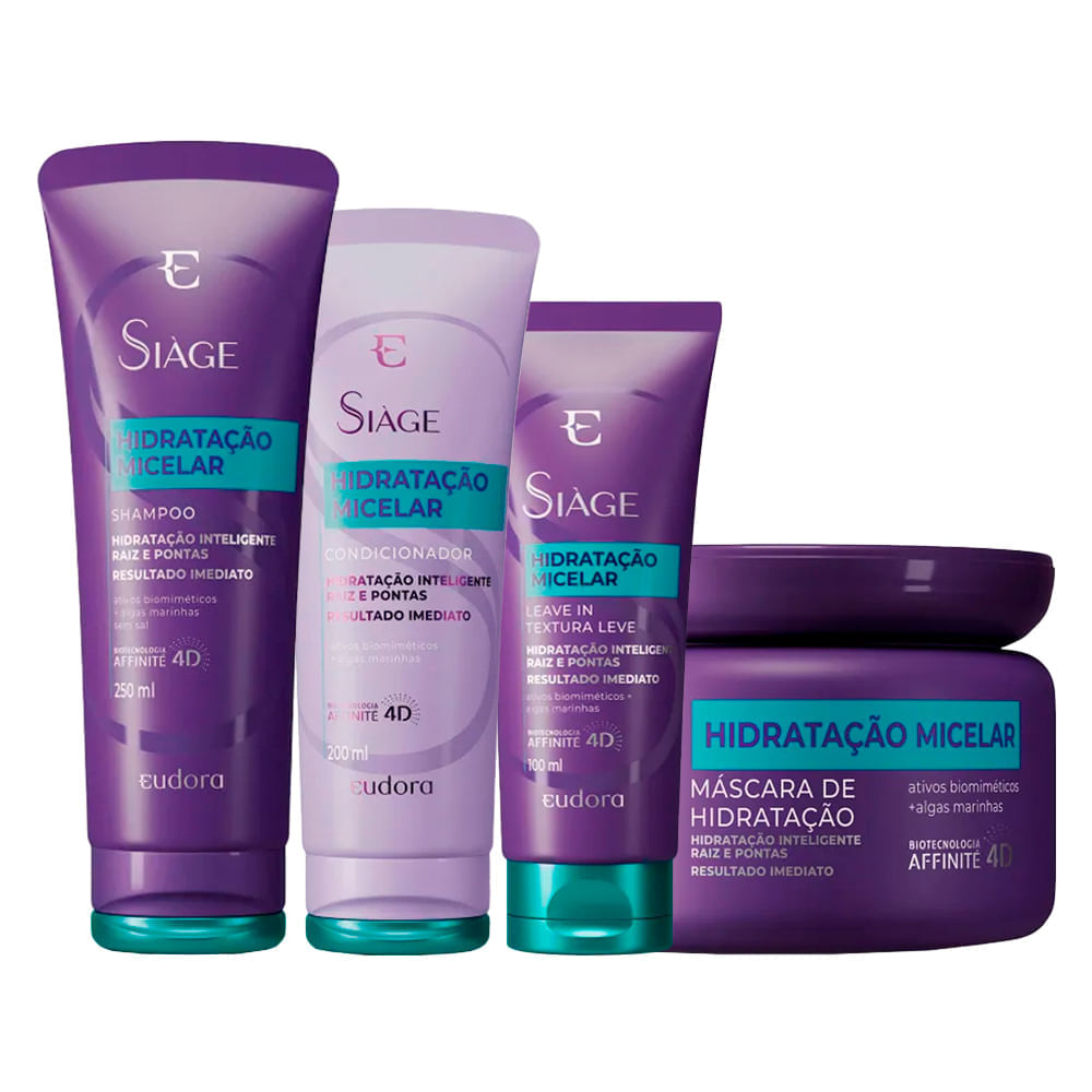 Kit Eudora Siáge Hidratação Micelar  4 Produtos