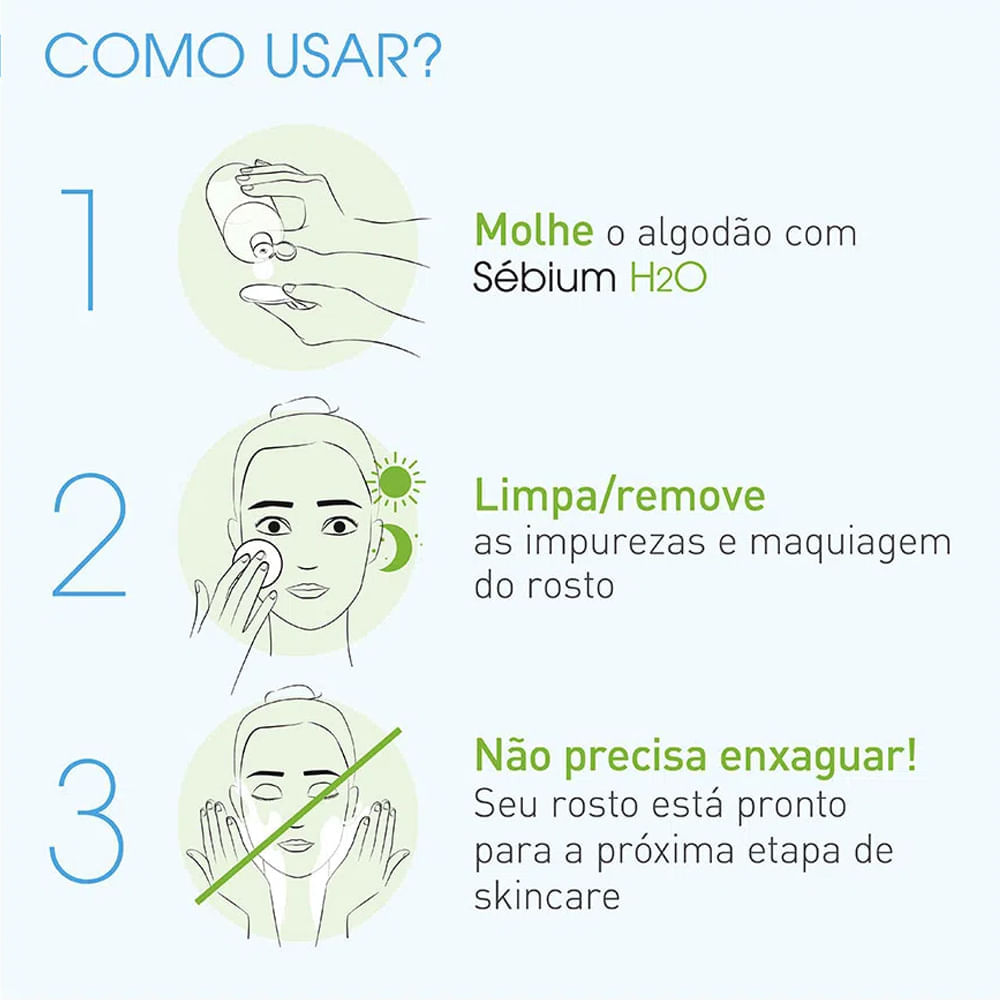 Kit Água Micelar Facial de Limpeza Bioderma Sébium H20 100 ml Cada 2 Produtos