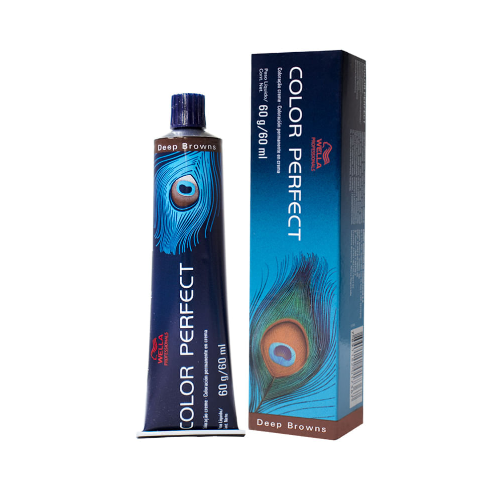 Coloração Wella Professionals Color Perfect Deep Browns 6/73 Louro Escuro Marrom Dourado 60 ml