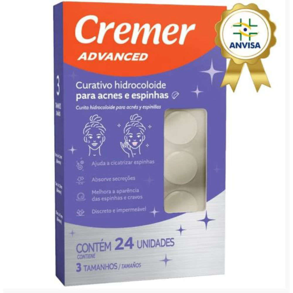 Curativo Hipoalergênico Para Acnes e Espinhas Caixa Com 24 Unidades Cremer