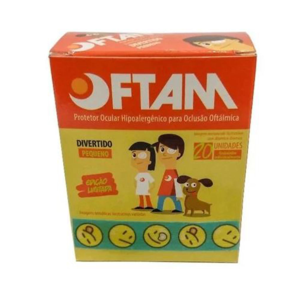 Protetor Oftálmico Hipoalergênico Para Oclusão Oftálmica Infantil Caixa Com 20 Unidades Oftam