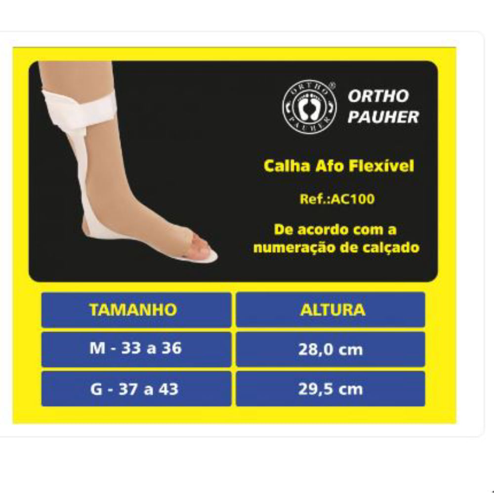 Calha AFO Flexível Brace Pauher M Ortho Pauher