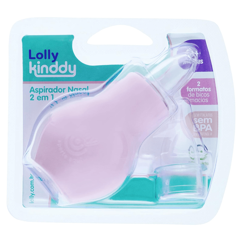 Aspirador Nasal 2 em 1 Lolly Com 2 Bicos Rosa
