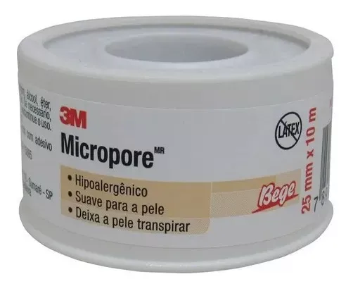 Fita Micropore Microporosa Bege 25mm X 10m 3m