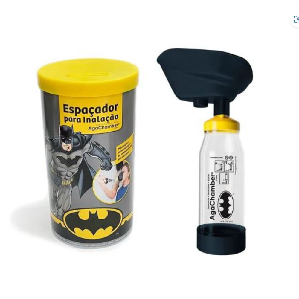Espaçador Para Medicamentos Agachamber Batman Cofrinho AGPMED