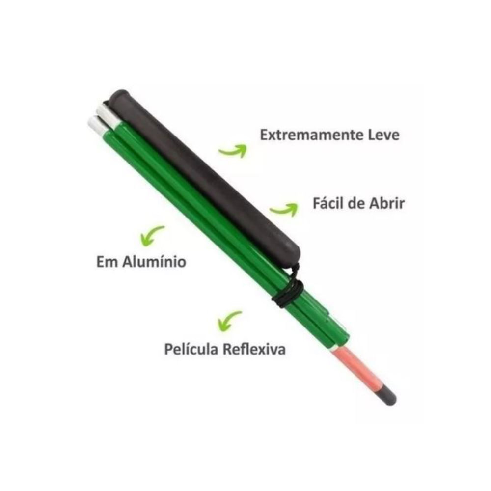 Bengala para Deficiente Visual Baixa Visão Verde Alô