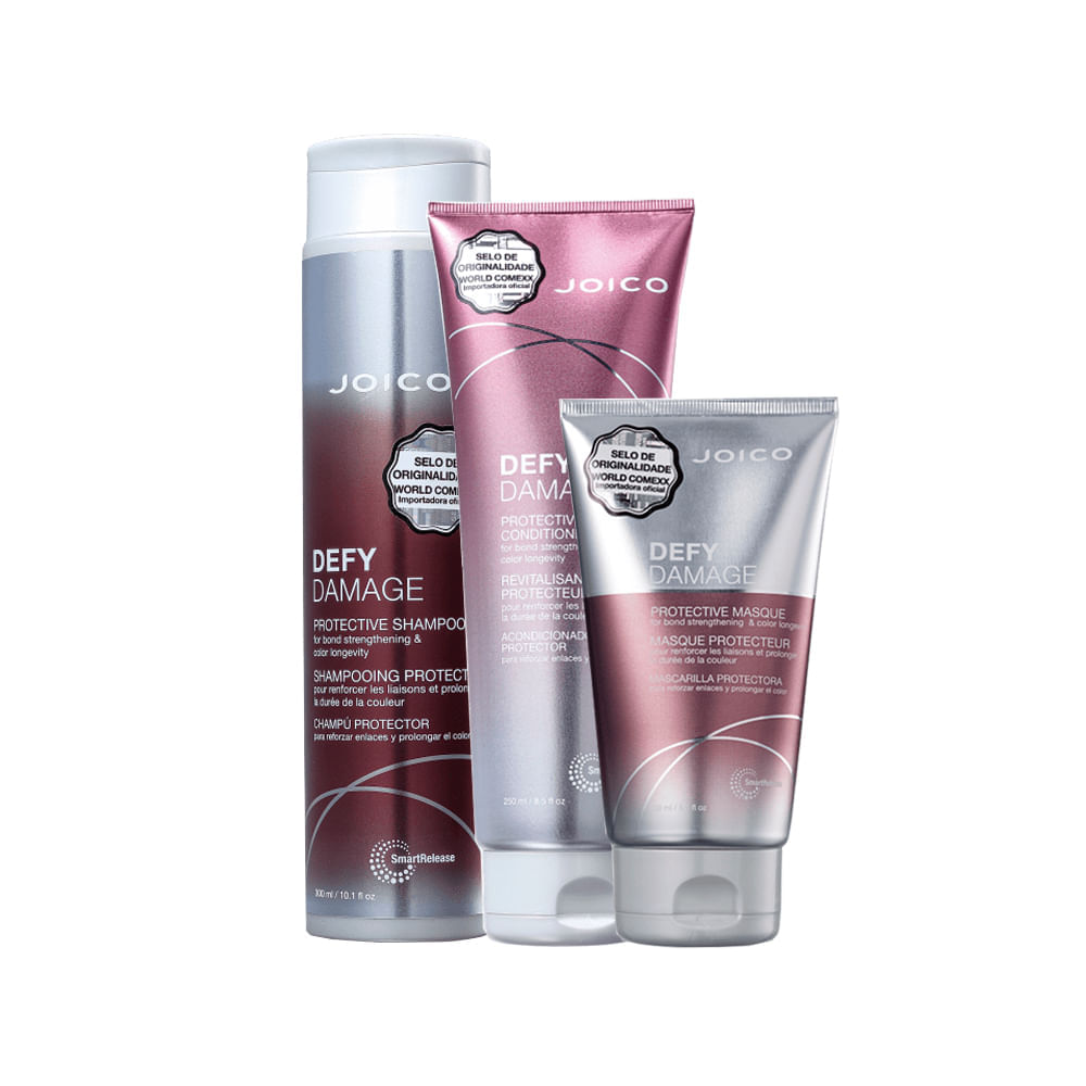 Kit Joico Defy Damage Protective 1 Shampoo 300ml + 1 Condicionador 250ml + 1 Máscara 150ml