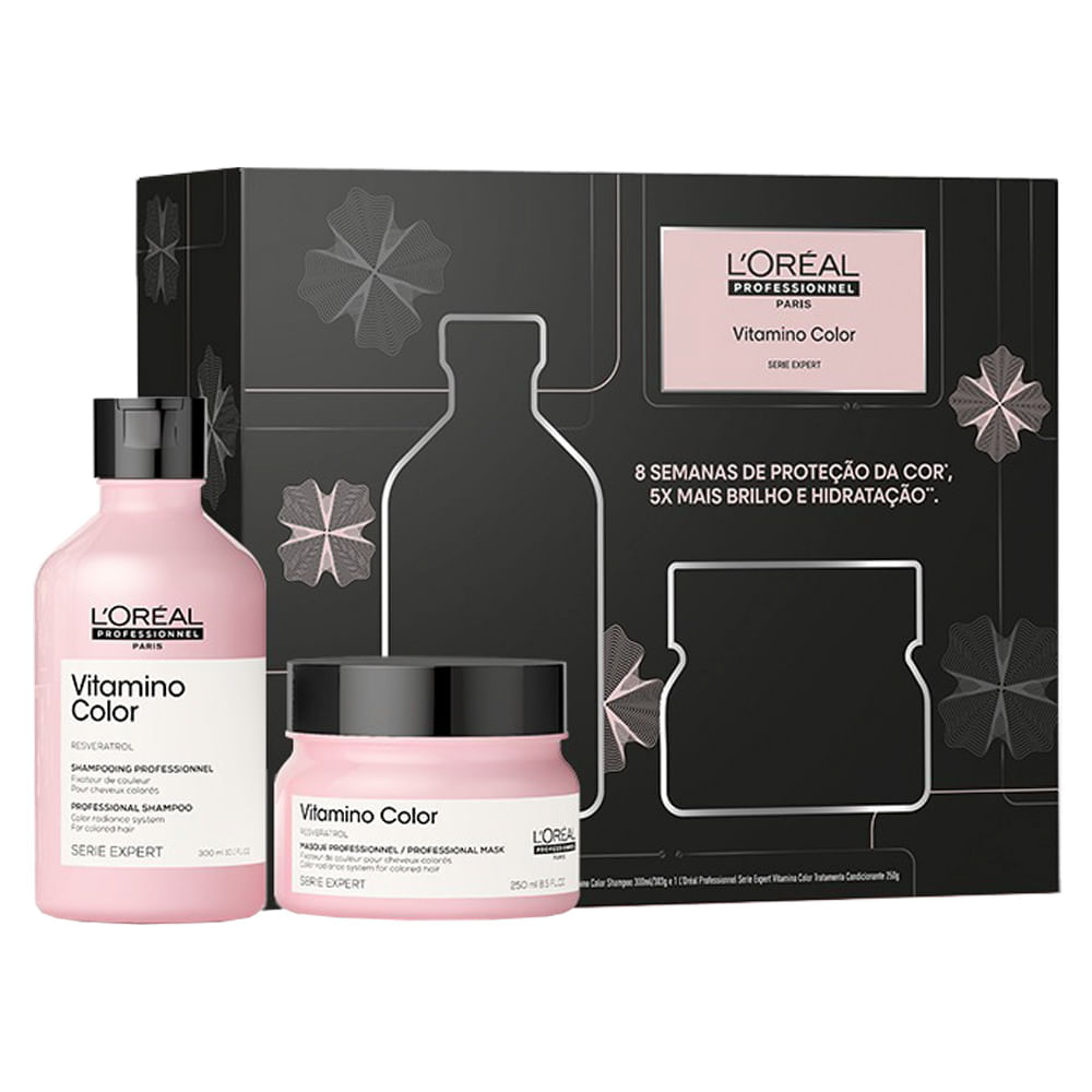 Kit Loréal Professionnel Serie Expert Vitamino Color Shampoo 300ml + Máscara 250ml