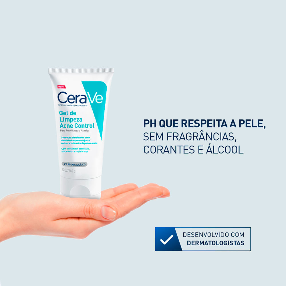 Gel de Limpeza Facial Cerave Acne Control 140g
