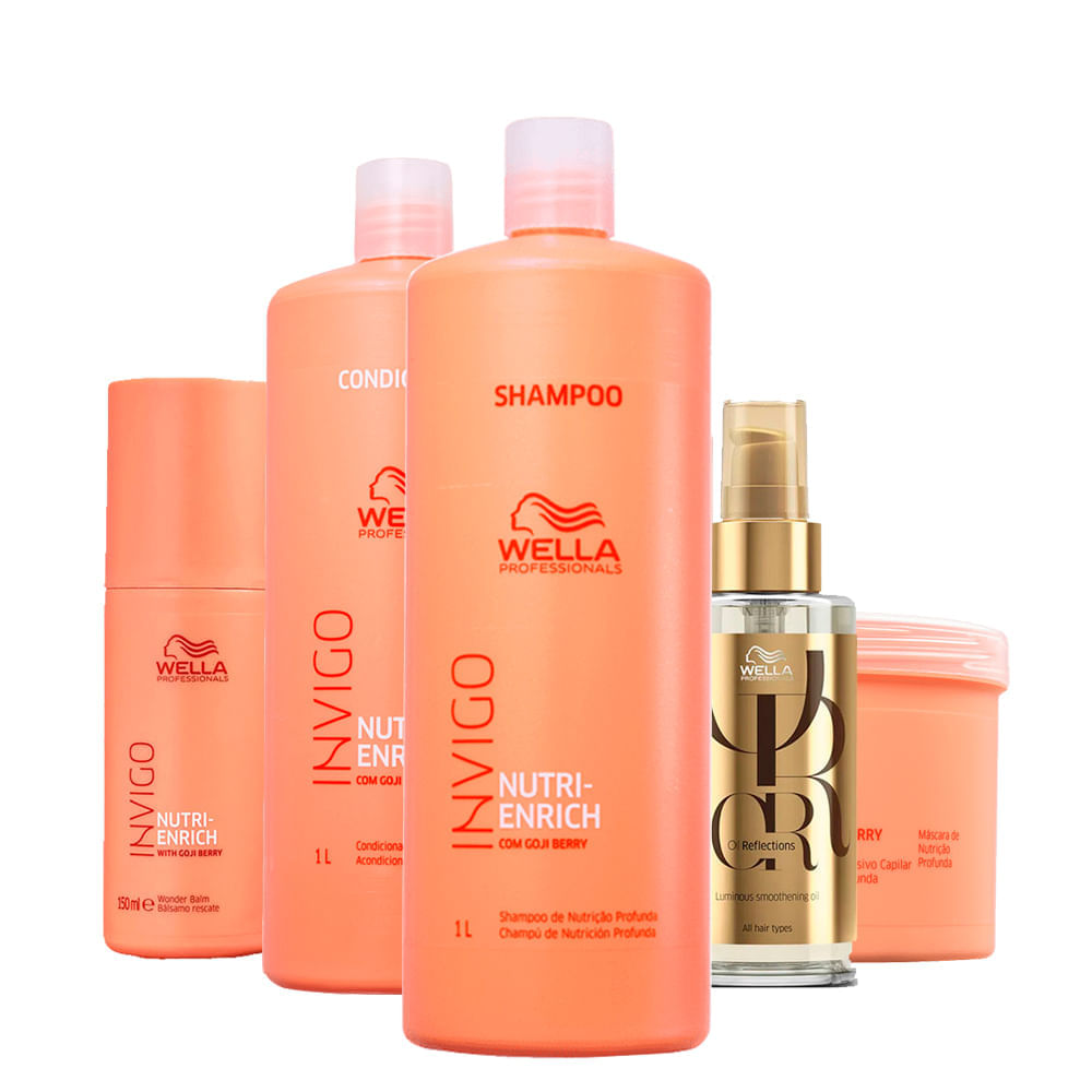 Kit Wella Professionals Invigo Nutri Enrich Profissional Com 5 Produtos