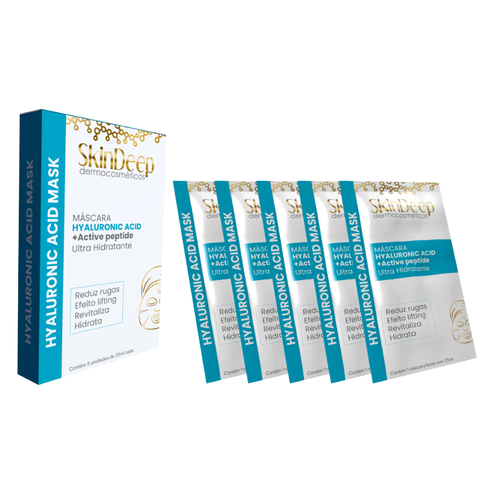 Máscara Facial Hyaluronic Acid Mask Skindeep 5 Unidades 25 Ml