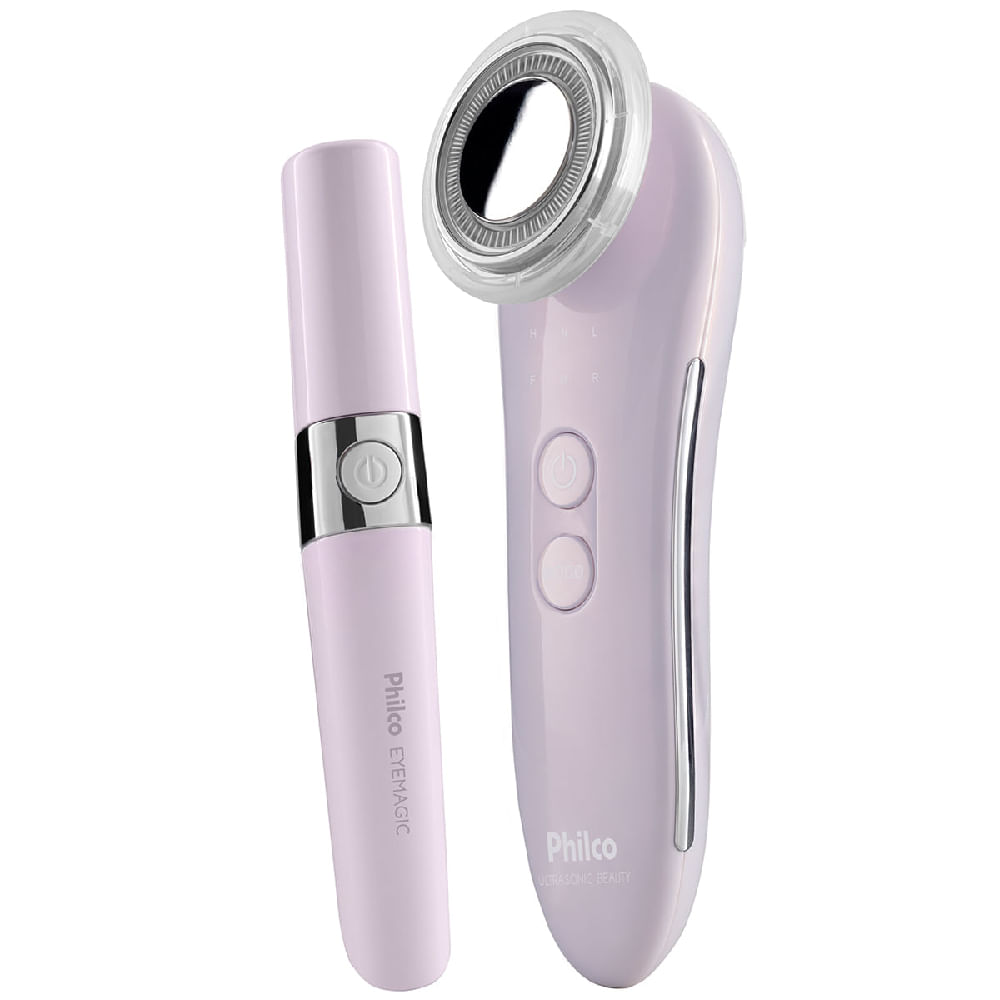 Kit Philco Ultrasonic Massageador Para Área Dos Olhos Eyemagic PTE03 + Ultrasonic Beauty PTE02 Bivolt