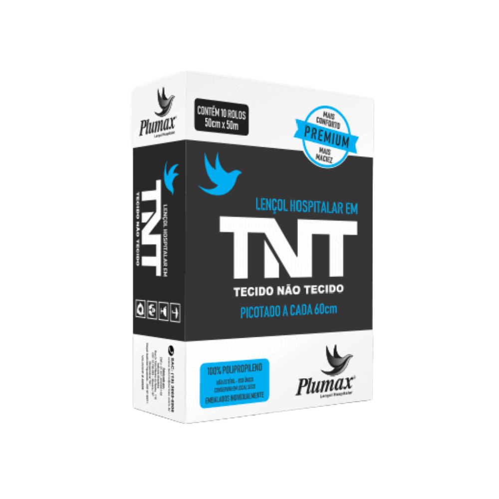 Lençol Descartável Tnt Em Rolo Picotado Plumax 70cm X 50m