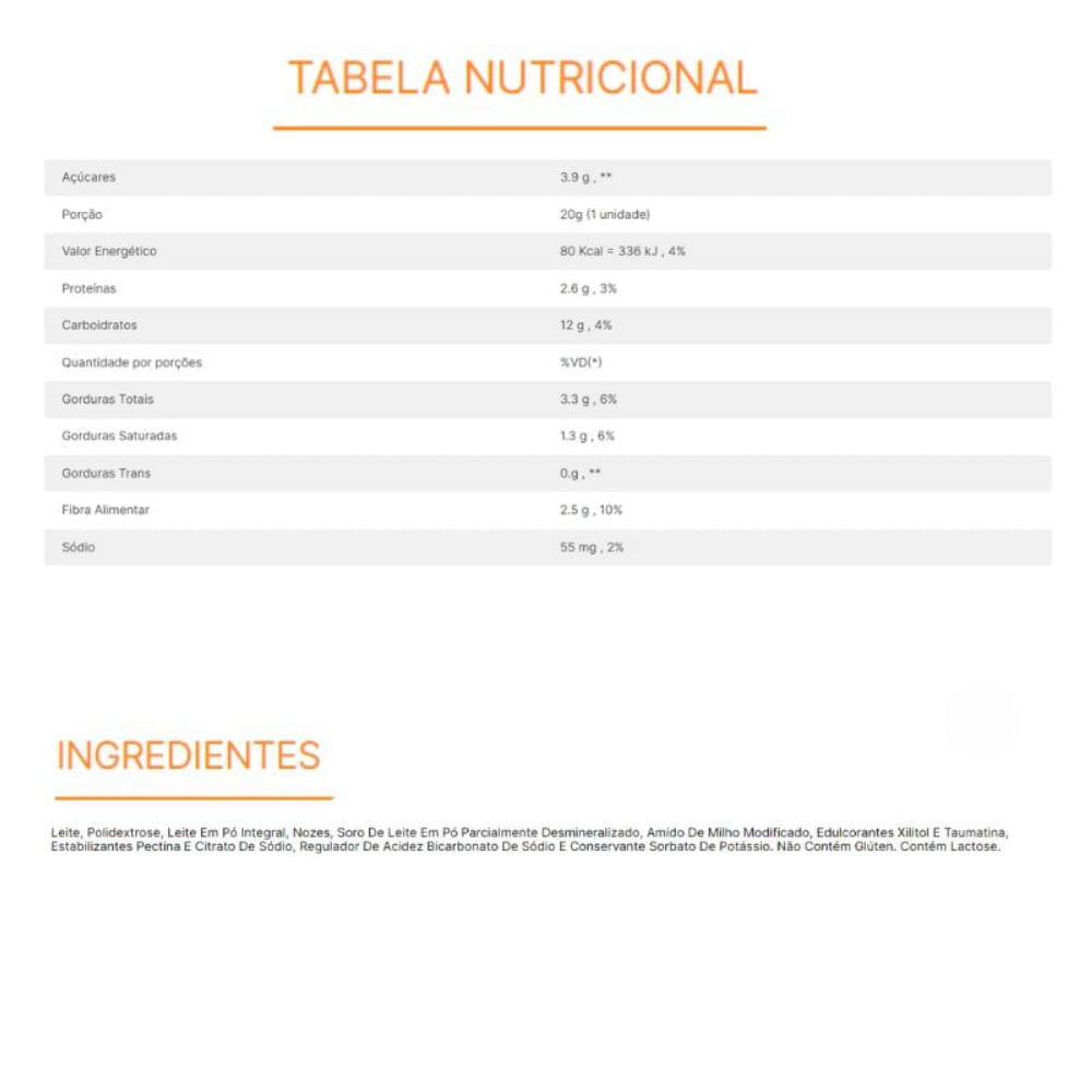Tablete de Doce de Leite com Nozes Zero Flormel 20g