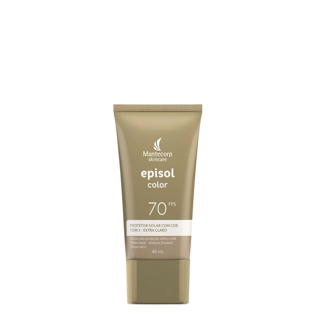 Protetor Solar Facial Mantecorp Episol Color Tom 1 Extra Claro FPS 70 40ml