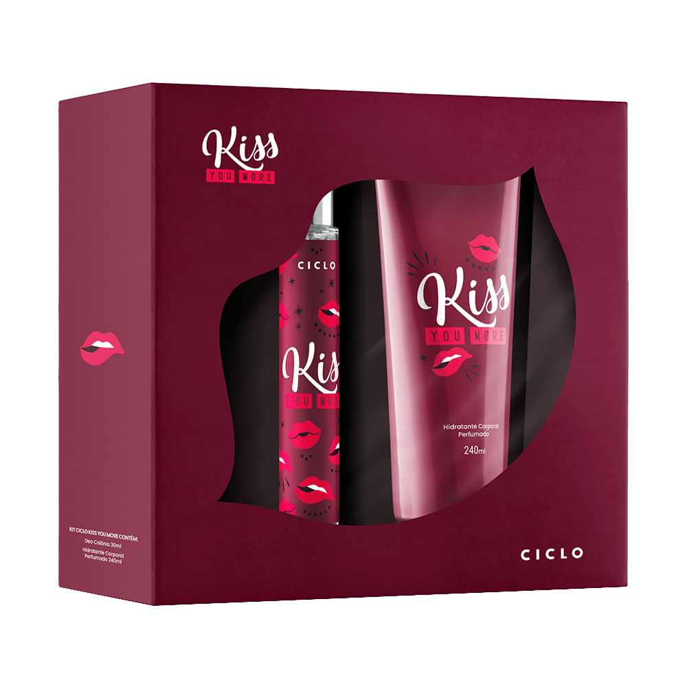 Kit Kiss You More Deo Colônia 30ml + Loção Hidratante 240ml