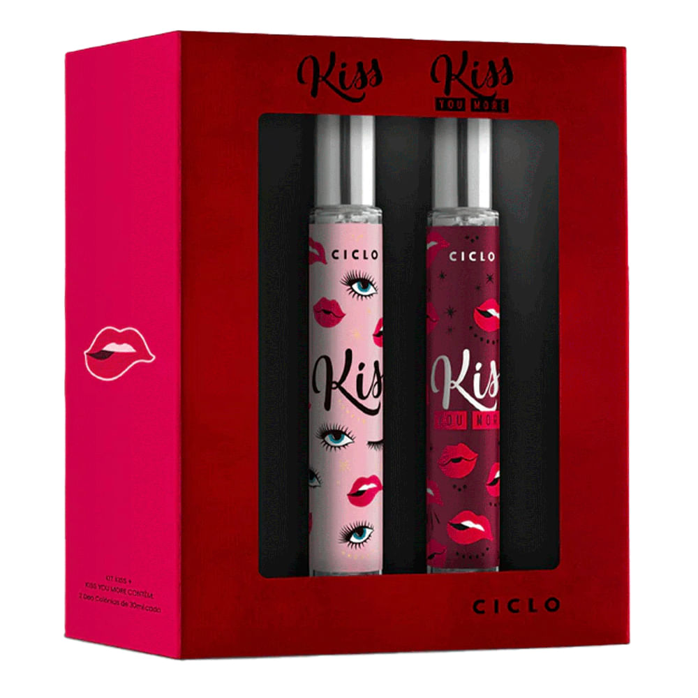 Kit Kiss Ciclo Feminino Deo Colônia Kiss 30ml + Kiss You More 30ml