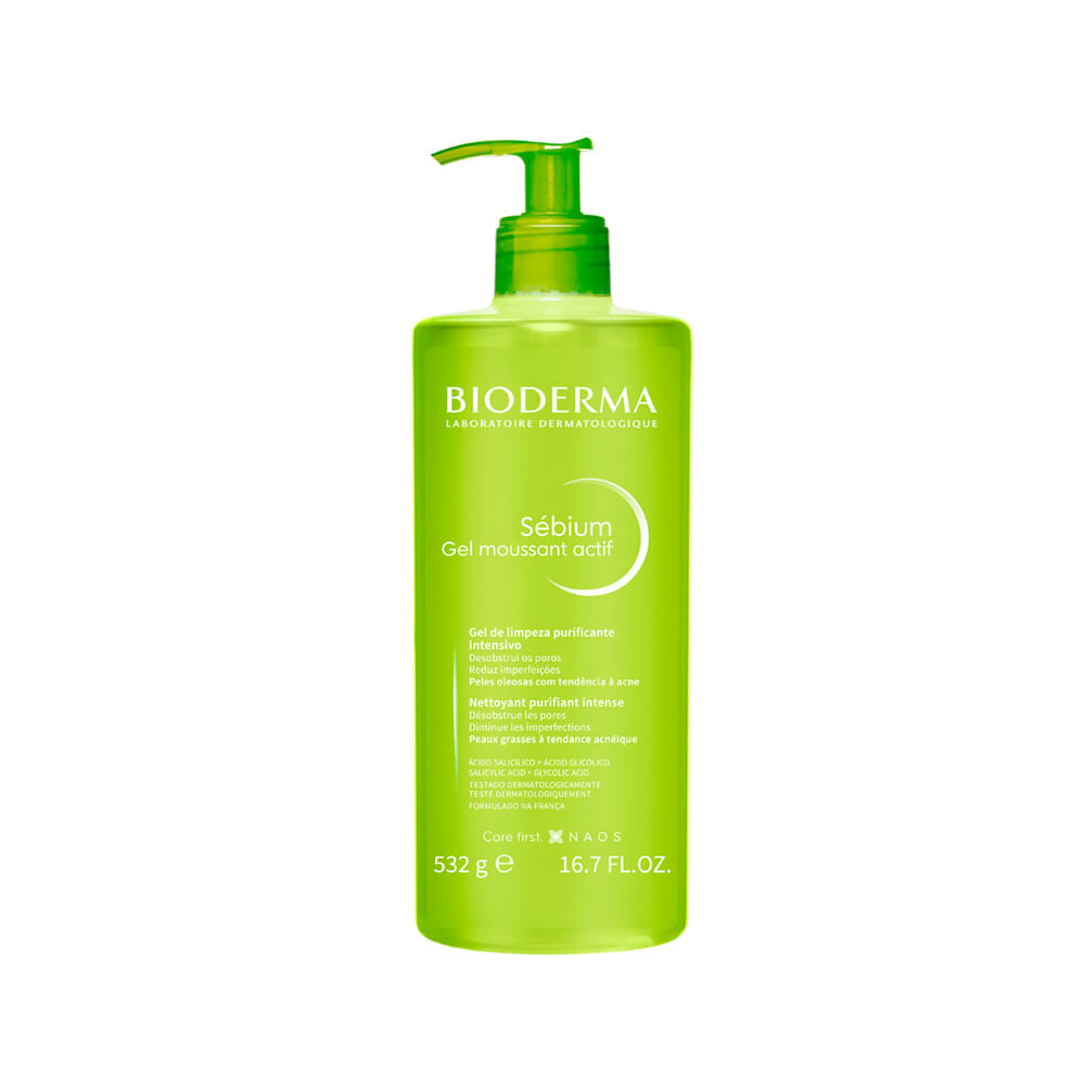 Gel de Limpeza Facial Bioderma Sébium Moussant Actif 500 ml