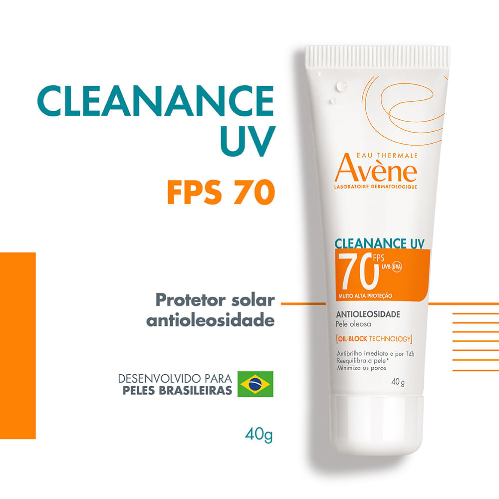 Protetor Solar Facial Antioleosidade Avène Cleanance UV FPS 70 40 g