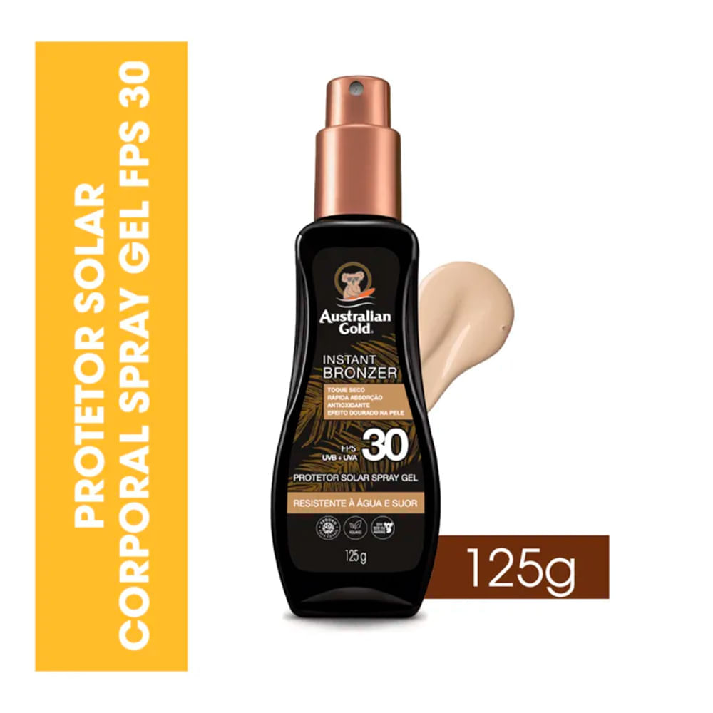 Protetor Solar Corporal Australian Gold Instant Bronzer FPS 30 125 ml