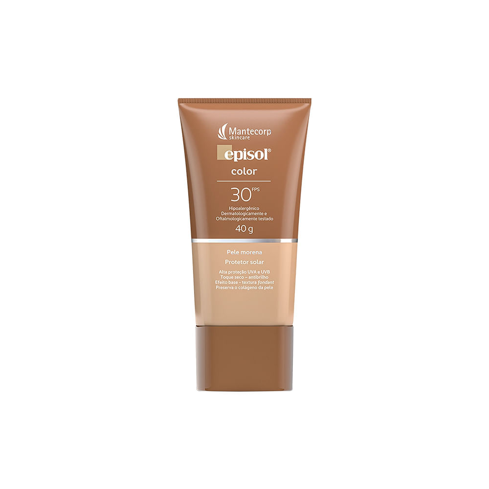 Protetor Solar Facial Mantecorp Episol Color FPS 30 Morena 40 g