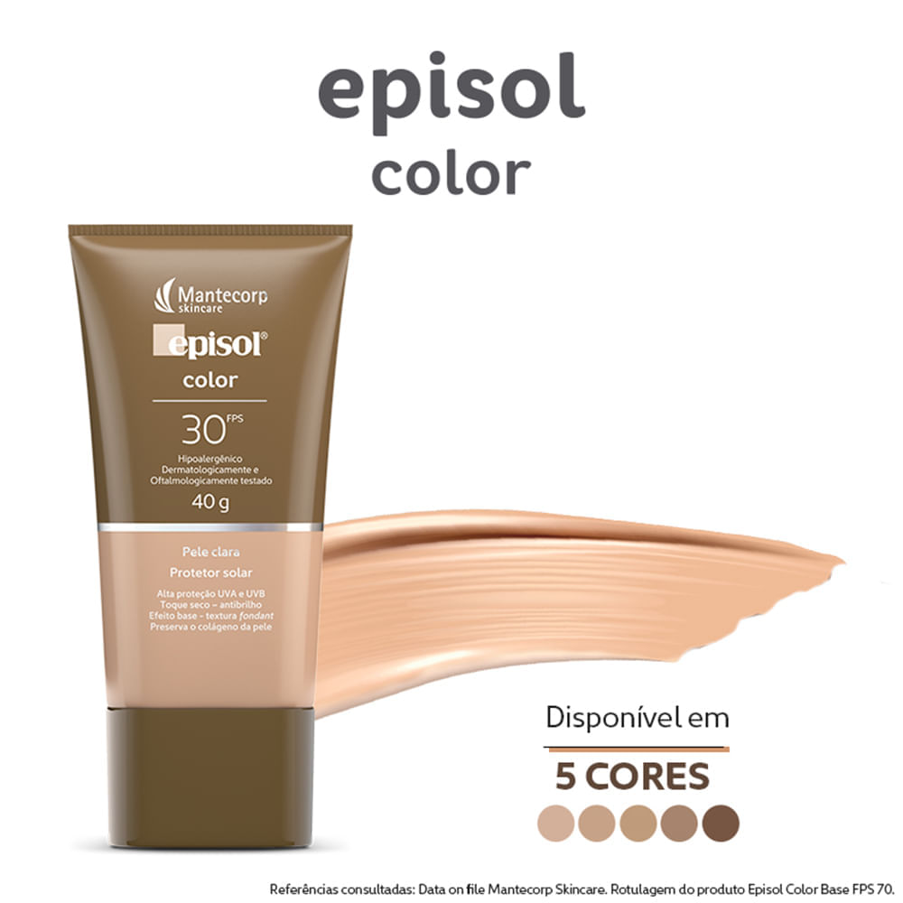 Protetor Solar Facial Mantecorp Episol Color FPS 30 Clara 40g