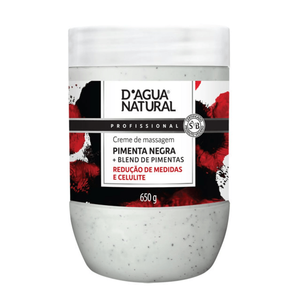 Creme de Massagem Pimenta Negra Dagua Natural 650g
