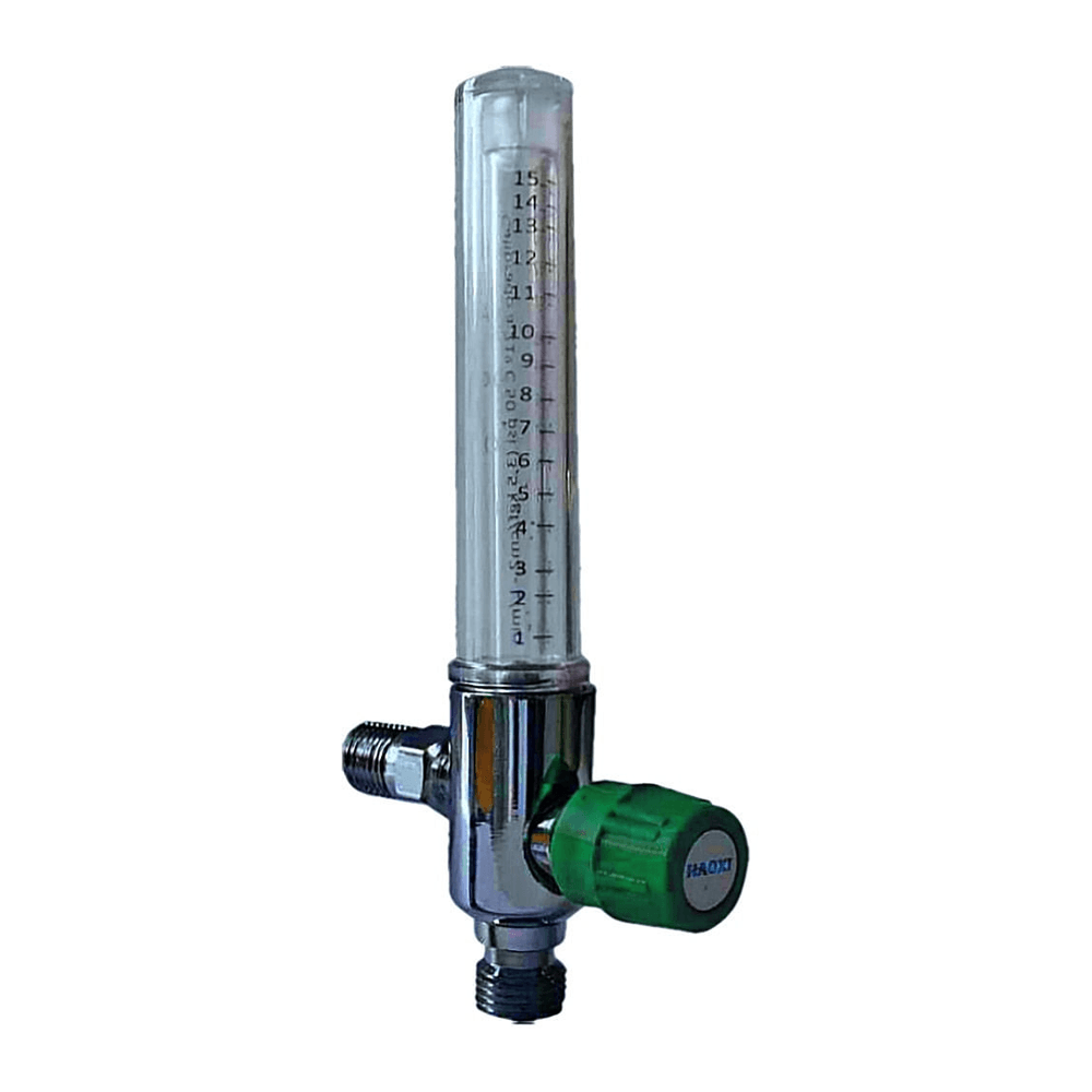 Fluxômetro para Cilindro de Oxigênio Haoxi FL2414 0 a 15LPM Rosca Macho